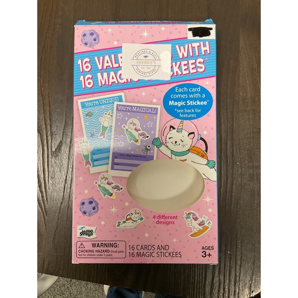 16 Valentine Cards With 16 Magic Stickees Set (Box not included to save on shipp